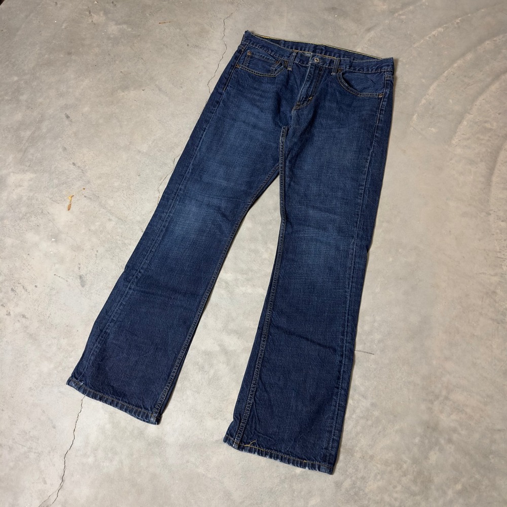 Levi's 527 Slim Bootcut Jeans Mens 34x32 Dark Wash Denim Baggy Western 2017